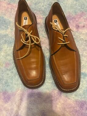 Bachrach made in Italy square toe derby shoes